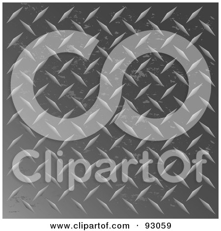 Royalty-Free (RF) Clipart Illustration of a Worn Dark Diamond Plate Background by Arena Creative