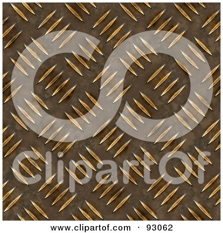 Royalty-Free (RF) Clipart Illustration of a Diamond Plate Pattern Background In Gold by Arena Creative