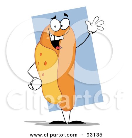 Royalty-Free (RF) Clipart Illustration of a Friendly Hot Dog Character by Hit Toon