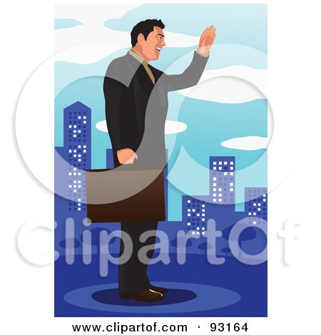 Royalty-Free (RF) Clipart Illustration of an Urban Business Man - 11 by mayawizard101