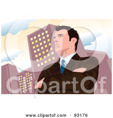 Royalty-Free (RF) Clipart Illustration of an Urban Business Man - 12 by mayawizard101
