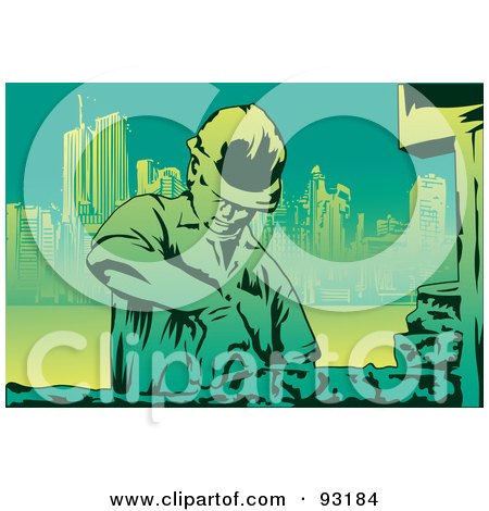 Royalty-Free (RF) Clipart Illustration of a Construction Worker - 6 by mayawizard101