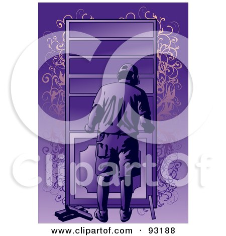 Royalty-Free (RF) Clipart Illustration of a Working Carpenter - 3 by mayawizard101