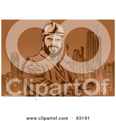 Royalty-Free (RF) Clipart Illustration of a Construction Worker - 2 by mayawizard101