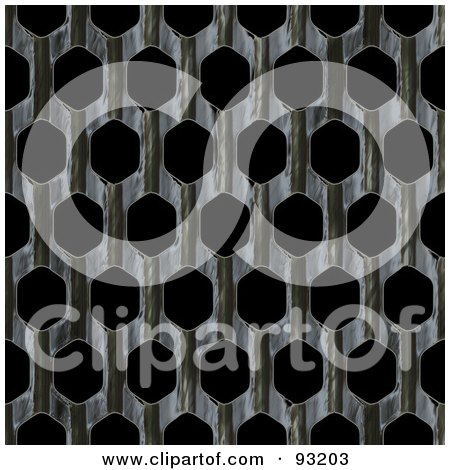 Royalty-Free (RF) Clipart Illustration of a Metal Mesh Grate Over Black - 1 by Arena Creative