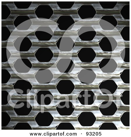 Royalty-Free (RF) Clip Art Illustration of a Metal Mesh Grate Over Black - 2 by Arena Creative