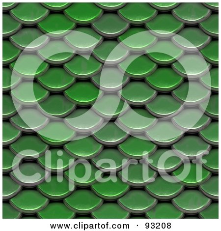 Royalty-Free (RF) Clipart Illustration of a Background Of Green Scales Or Roofing Shingles by Arena Creative