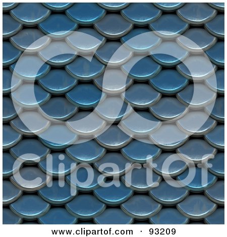 Royalty-Free (RF) Clipart Illustration of a Background Of Blue Scales Or Roofing Shingles by Arena Creative