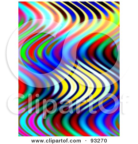 Royalty-Free (RF) Clipart Illustration of a Rainbow Ripple Wave Background by Arena Creative