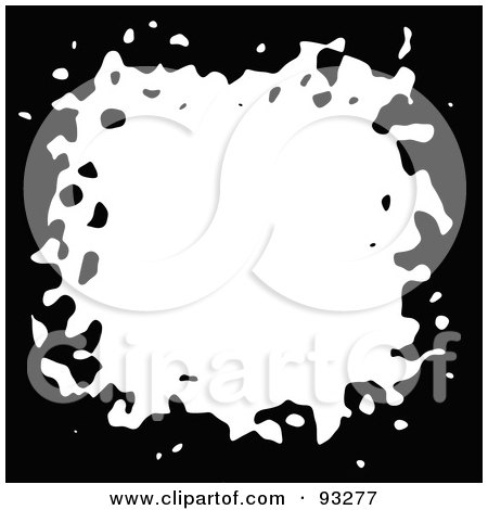 Royalty-Free (RF) Clipart Illustration of a Black Grunge Splatter Border With White Space by Arena Creative