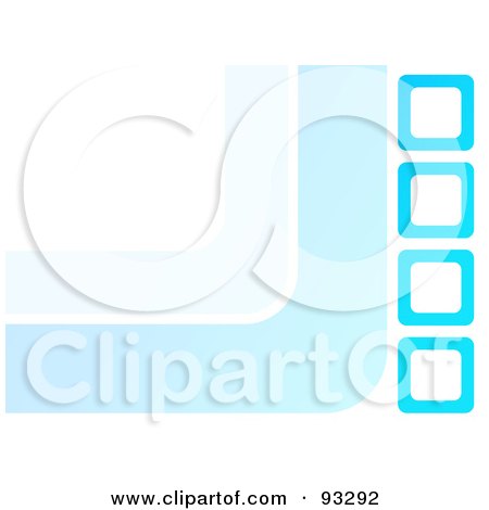 Royalty-Free (RF) Clipart Illustration of a White Background With Blue Curves And Boxes by Arena Creative
