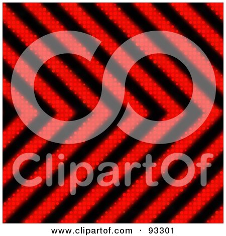Royalty-Free (RF) Clipart Illustration of a Red And Black Zig Zag Hazard Stripes Background by Arena Creative