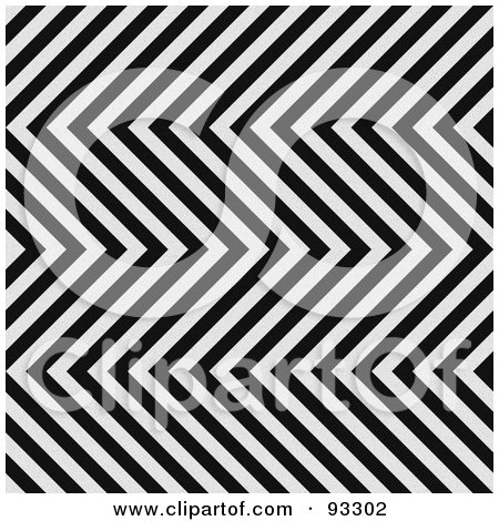 Royalty-Free (RF) Clipart Illustration of a Black And White Zig Zag Hazard Stripes Pattern Background by Arena Creative