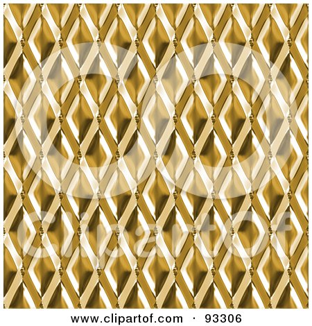 Royalty-Free (RF) Clipart Illustration of a Seamless Golden Diamond Metal Pattern by Arena Creative