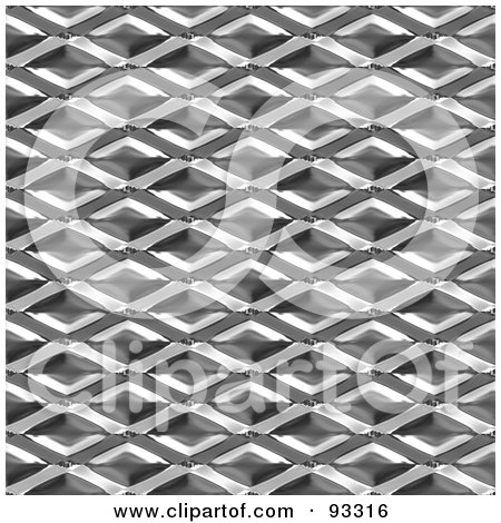 Royalty-Free (RF) Clipart Illustration of a Seamless Background Of A Metal Diamond Patterned Panel by Arena Creative