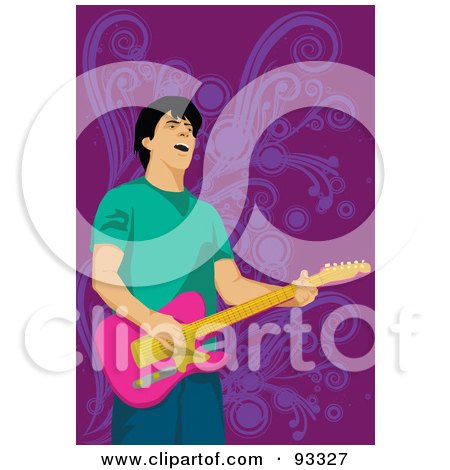 Royalty-Free (RF) Clipart Illustration of a Guitarist Man - 7 by mayawizard101