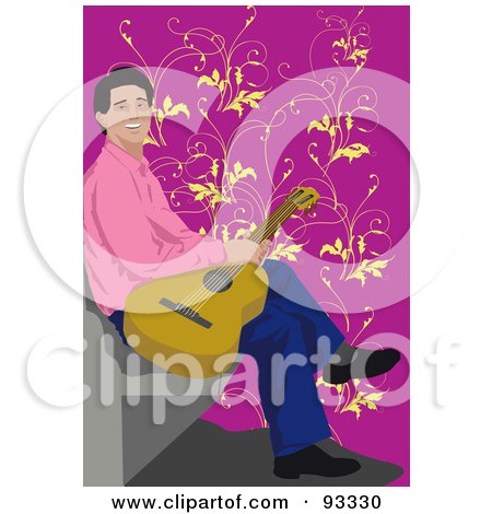 Royalty-Free (RF) Clipart Illustration of a Guitarist Man - 1 by mayawizard101