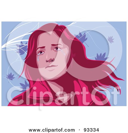 Royalty-Free (RF) Clipart Illustration of a Girl Crying - 3 by mayawizard101