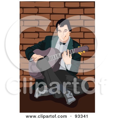 Royalty-Free (RF) Clipart Illustration of a Guitarist Man - 3 by mayawizard101
