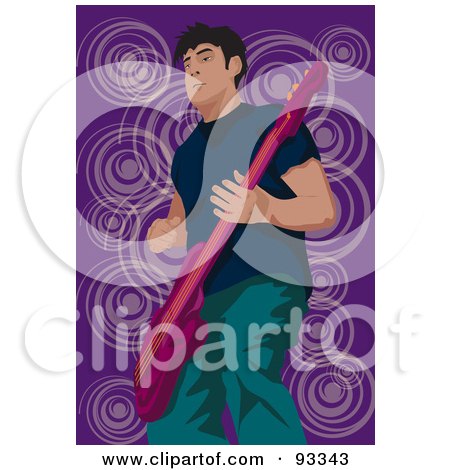 Royalty-Free (RF) Clipart Illustration of a Guitarist Man - 6 by mayawizard101