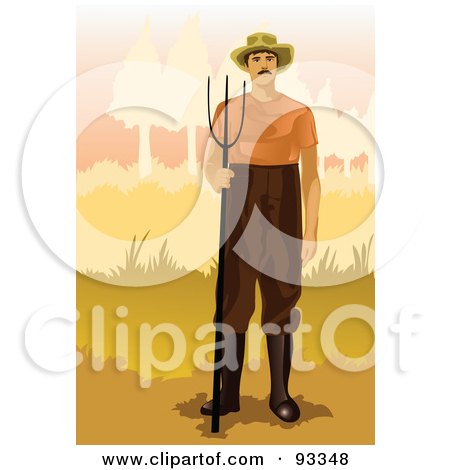 Royalty-Free (RF) Clipart Illustration of a Farmer - 1 by mayawizard101