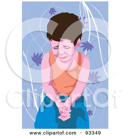 Royalty-Free (RF) Clipart Illustration of a Boy Crying - 3 by mayawizard101