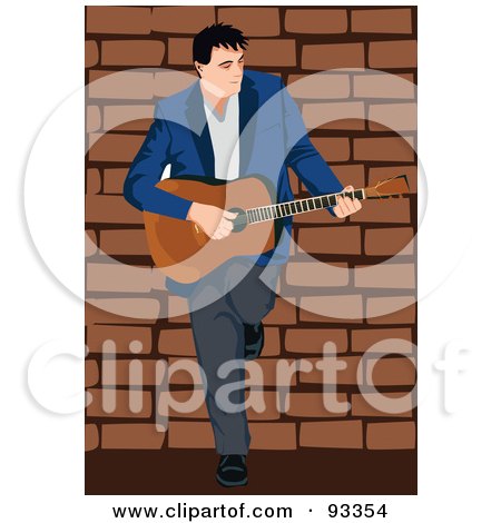 Royalty-Free (RF) Clipart Illustration of a Guitarist Man - 2 by mayawizard101