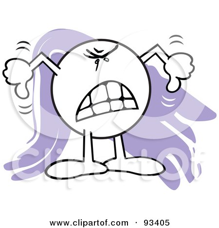 Royalty-Free (RF) Clipart Illustration of a Moodie Character Holding Two Thumbs Down by Johnny Sajem