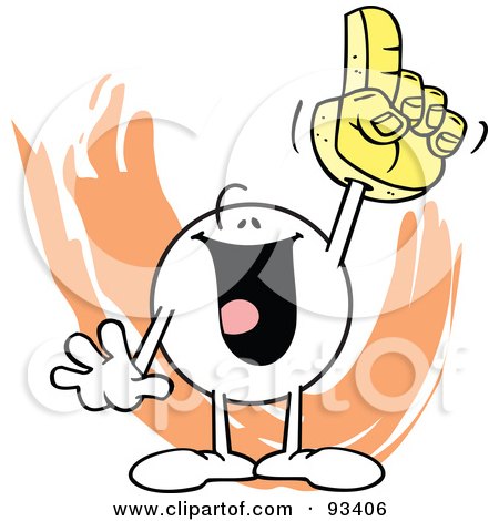 Royalty-Free (RF) Clipart Illustration of a Moodie Character Sports Fan by Johnny Sajem