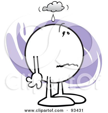 Royalty-Free (RF) Clipart Illustration of a Moodie Character Feeling Under The Weather by Johnny Sajem