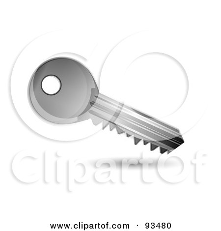 Royalty-Free (RF) Clipart Illustration of a 3d Shiny Silver Login Key App Icon by MilsiArt