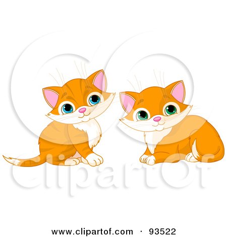 Royalty-Free (RF) Clipart Illustration of Two Cute Ginger Kittens by Pushkin