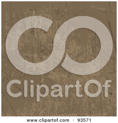 Royalty-Free (RF) Clipart Illustration of a Scratchy Grungy Brown Texture Background by KJ Pargeter