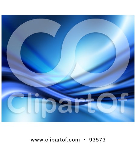 Royalty-Free (RF) Clipart Illustration of a Blue Abstract Background Of Waves Flowing Horizontally by KJ Pargeter
