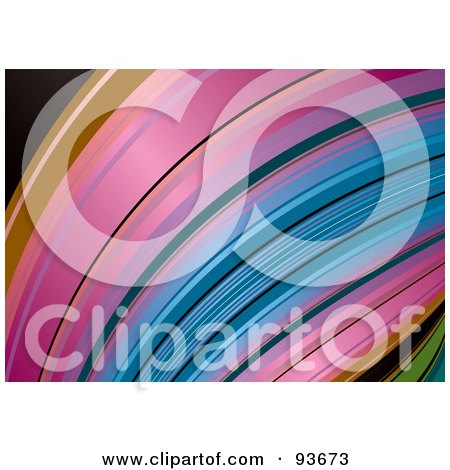 Royalty-Free (RF) Clipart Illustration of a Rainbow Curve Background by michaeltravers