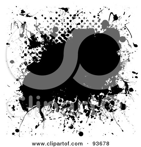 Royalty-Free (RF) Clipart Illustration of a Grungy Black Splatter Of Ink - 3 by michaeltravers