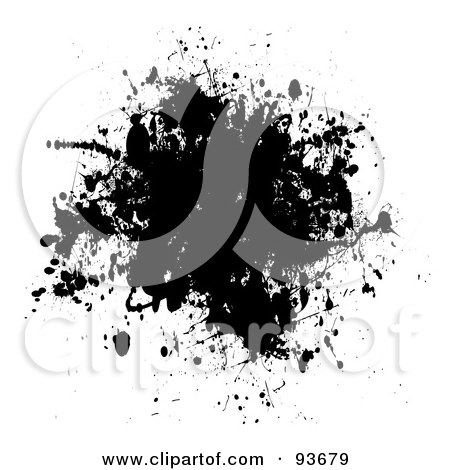 Royalty-Free (RF) Clipart Illustration of a Grungy Black Splatter Of Ink - 1 by michaeltravers