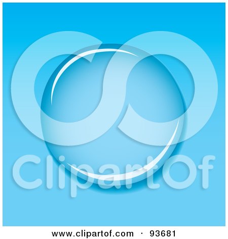 Royalty-Free (RF) Clipart Illustration of a Clear Water Droplet Reflecting Light On Blue by michaeltravers