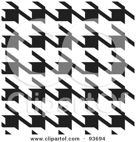 Royalty-Free (RF) Clipart Illustration of a Black And White Large Houndstooth Pattern by michaeltravers