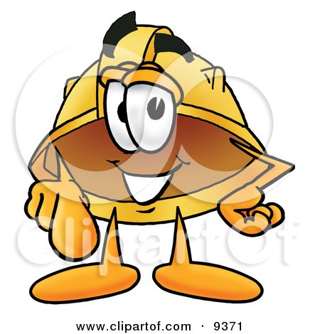Clipart Picture of a Hard Hat Mascot Cartoon Character Pointing at the Viewer by Mascot Junction
