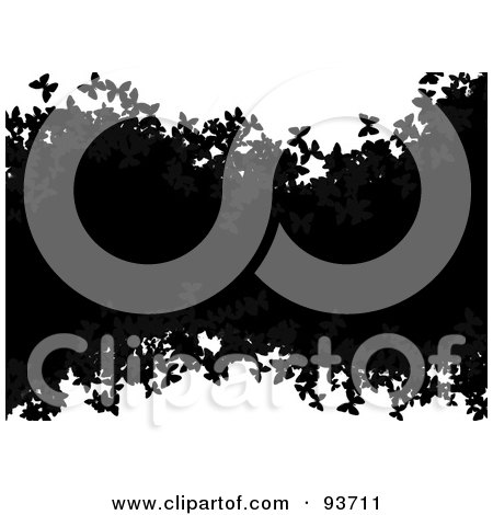 Royalty-Free (RF) Clipart Illustration of a Black And White Butterfly Wave Background - 1 by Arena Creative