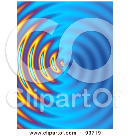 Royalty-Free (RF) Clipart Illustration of a  Centered Circular Blue Ripple Background by Arena Creative
