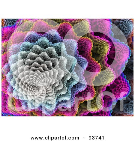 Royalty-Free Clipart Illustration Of A Background Of A Funky Flower Like Fractal Vortex by Arena Creative