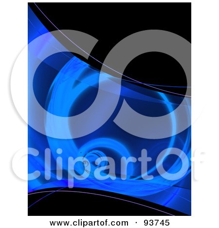 Royalty-Free Clipart Illustration Of A Blue Fractal Tunnel Swoosh Over Black by Arena Creative