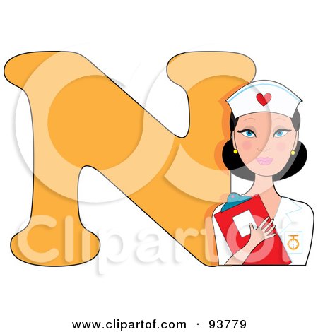 Royalty-Free (RF) Clipart Illustration of a N Is For Nurse Learn The Alphabet Scene by Maria Bell