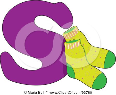 Royalty-Free (RF) Clipart Illustration of a S Is For Socks Learn The Alphabet Scene by Maria Bell