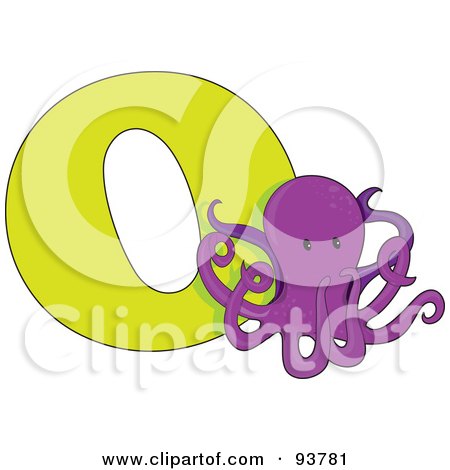 Royalty-Free (RF) Clipart Illustration of a O Is For Octopus Learn The Alphabet Scene by Maria Bell