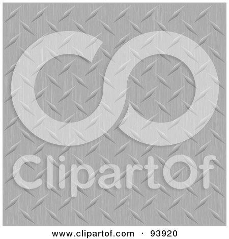 Royalty-Free (RF) Clipart Illustration of a Background Of 3d Brushed Metal Diamond Plate by Arena Creative