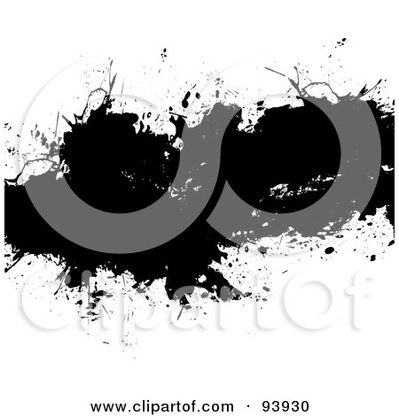 Royalty-Free (RF) Clipart Illustration of a Black Ink Splatter Spanning White by Arena Creative