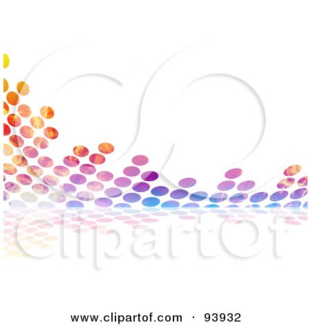 Royalty-Free (RF) Clipart Illustration of a Colorful Halftone Dot Equalizer Background On White - 1 by Arena Creative
